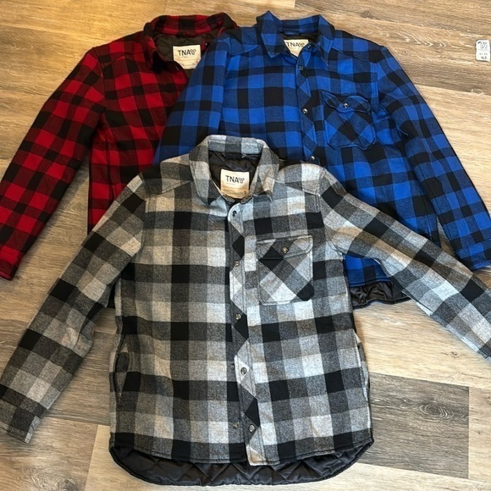 TNA Quilted Flannel Shirt Jackets Size Small EUC Lot of 3
